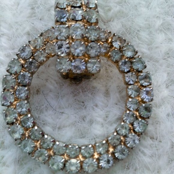 Elegant Silver and Gold Crystal Earrings - Picture 3 of 6